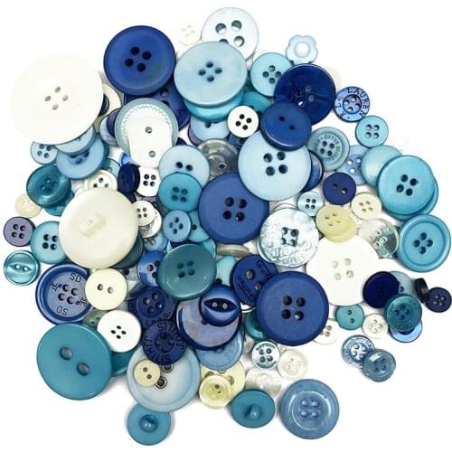 Happymems 80g Blue Mixed Sewing Button For Clothing Plastic Buttons Decorative Crafts Switch Handmade Accessory