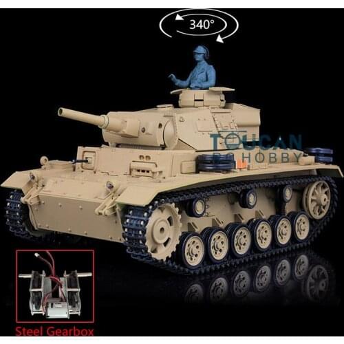 Heng Long 1/16 6.0 Plastic German Panzer III H RTR RC Tank 3849 Steel Gearbox TH12553