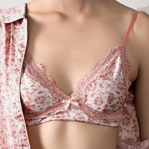 Leopard Lace Bra Push Up Underwear Sexy Brief Bralette Set Comfort Underwear Bralette Sexy Lingerie