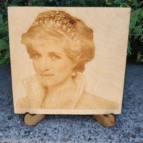 Wood Plate Laser On Burning Princess Diana Photo Processing, Birch license plates with istediğiniz photo laser processing
