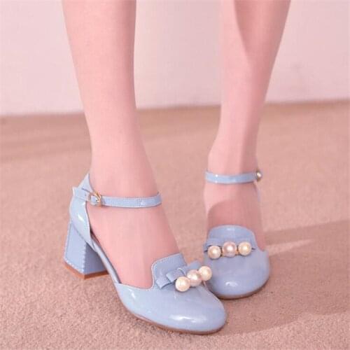 Summer Pu Leather Children Shoes Girls High-heeled Dress Shoes Bow-Knot Princess Party Sandals Womens High Heel Wedding Shoes