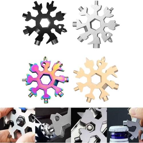 18-in-1 Snowflake Multi-tool Portable Pocket Tool Wrench Ratchet Combination Metric Christmas Gift Set Socket Wrenches Nut Tools