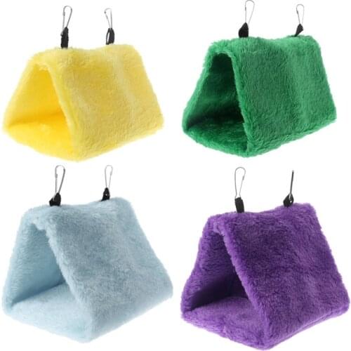 Soft Plush Bird Parrot Hammock Warm Hanging Bed For Pet Cave Cage Hut Tent Toy House Parrot Hammock Bird Hanging Bed