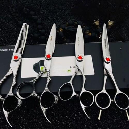 6 Professional Hair Salon Structure Scissors Set Cutting Barber Haircut Thinning Shear Scissors Hairdressing Hair Tools Scissors