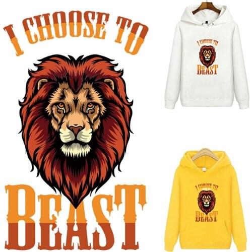 Animals Patches For Clothing Diy Fashion Appliqued Tops Vinyl Heat Transfer Patches Lion Tiger Beast Patch