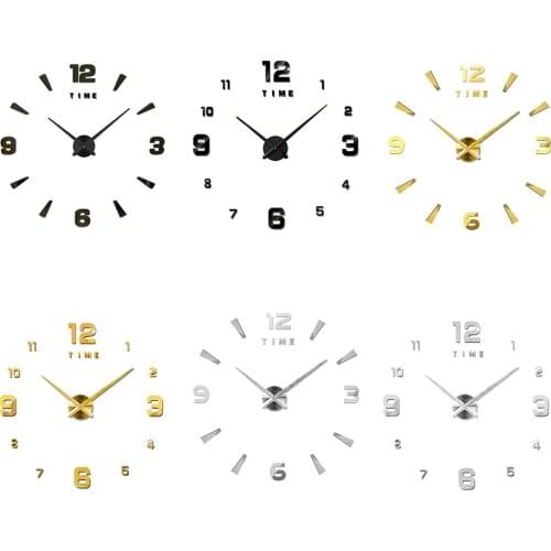 DIY Wall Clock Frameless 3D Mirror Wall Clock Large Mute Wall Stickers for Living Room Home Decoration EVA Wall Clock Wall Decor