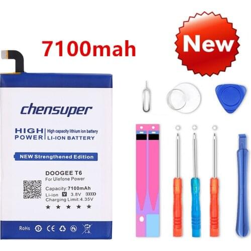 New 7100mAh 3.8V Built-in Battery For DOOGEE T6 pro Also For Homtom HT6 Phone Battery Replacement + Tracking Number