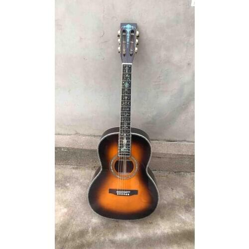 All Solid Spruce G00045AA Guitar 39" Real Abalone Classic Acoustic Guitar in Sunburst Ebony Fingerboard Custom LOGO is OK