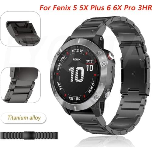 22 26mm Titanium Alloy Watch Band Bracelet Compatible for Garmin Fenix 5 5X Plus 6 6 Pro 945 Quick Release Smart Strap Wristband