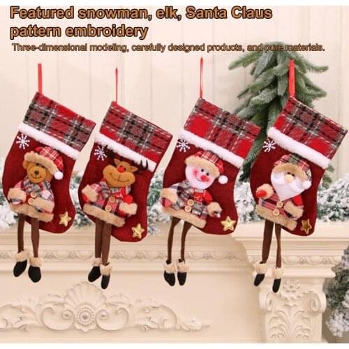 Christmas Stocking Large Capacity Indeformable 3D Christmas Tree Hunging Xmas Stockings Decorations for Home