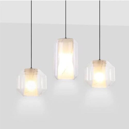 Chess Room Led Jade Pendant Lights Chinese style Tea room Hanging light Lantern Marble Pendant lamp Luminaria For Hotel room