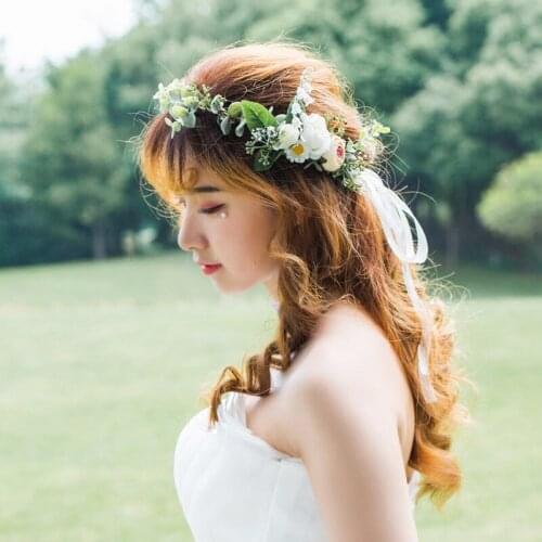 Bridal Headband Wreath Pure Manual Wed Decor For Bridesmaid Flower Girls Head Piece Fashion Women Hair Accessories Head Hoop