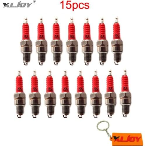 XLJOY 15x A7TC Spark Plug For 50 70cc 90cc 110cc 125cc 140cc 150cc 160cc Pit Dirt Bike ATV Quad Moped Buggy Scooter Motorcycle