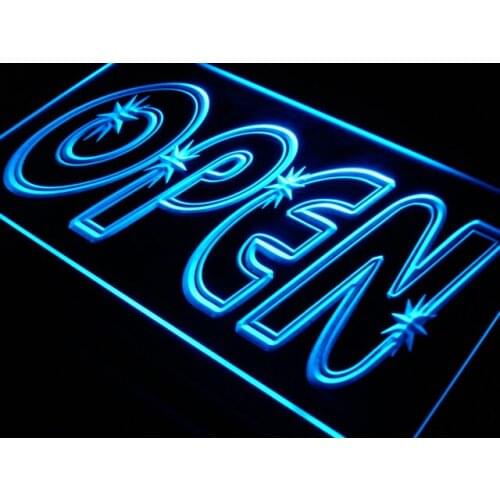 I203 OPEN Star Shop LED Neon Light Light Signss On/Off Switch 20+ Colors 5 Sizes
