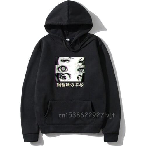 Hoodie Men Sweatshirt Prison School Eyes Sad Japanese Anime Hooded Mens Spring Winter Casual Loose Fit Hip Hop Fashion Pullover