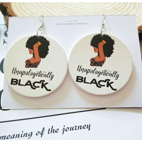 Vintage Painted Style Africa Wooden Drop Earrings for Women Statement Round African Ethnic Fashion Earrings for Women Jewelry