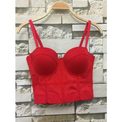 Womens Corset Bustier Corest Bra Night Club Party Cropped Top New Fashion Mesh Push Up Bralet