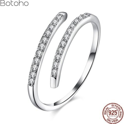 Pure 925 Sterling Silver color Ring for Women New Fashion Silver color Ring Jewelry Adjustable Size Valentines Day Gifts