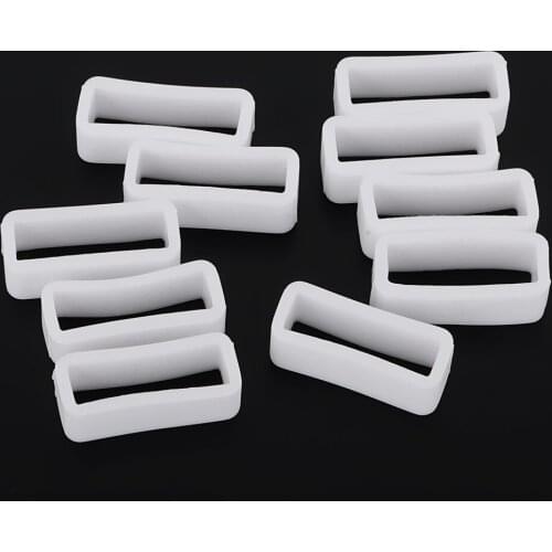 White Silicone Rubber Watch Strap Band Keeper Holder Retaining Hoop Loop Ring Retainer 10-piece