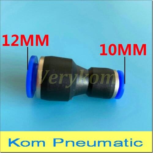 100pcs/lot PG 12-10 Pneumatic Unequal Pipe Tube Air Fitting 12mm Push To 10mm Reducing Quick Connector Joint APG12-10 Coupling
