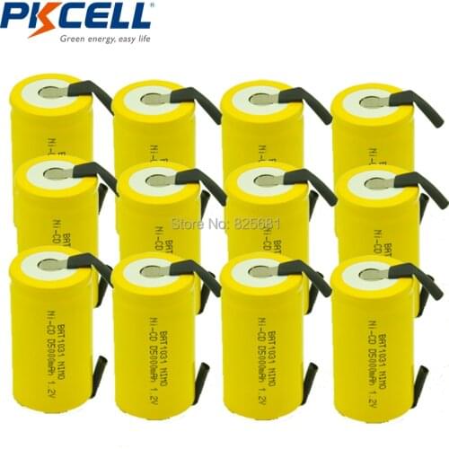 12pcs NiCd 1.2V Rechargeable Batteries D 5000mAh NI-CD Flat Top With Welding ForEmergency lighting,RC hobbies