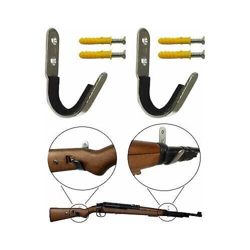 2pcs/lot Gun Rack Shotgun Hooks Rifle Hangers Archery Bow Felt Lined Wall Mount Storage