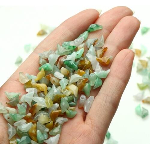 20 pcs Natural a waxy ice jade gold jewelry three parts DIY hand woven accessories jade accessories