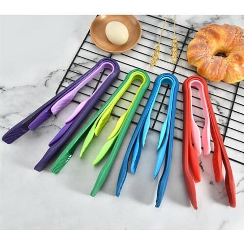 3 Pairs Plastic Food Tongs Non-slip Universal Serving Tongs Kitchen Tongs Bread Cake Clip Salad Serving Tongs BBQ tools