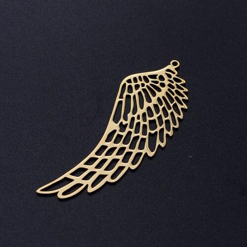 3pcs/lot Luxury Big Wing Stainless Steel Jewelry Pendant for Boho Earrings DIY Charms Wholesale Bracelet Making Charm
