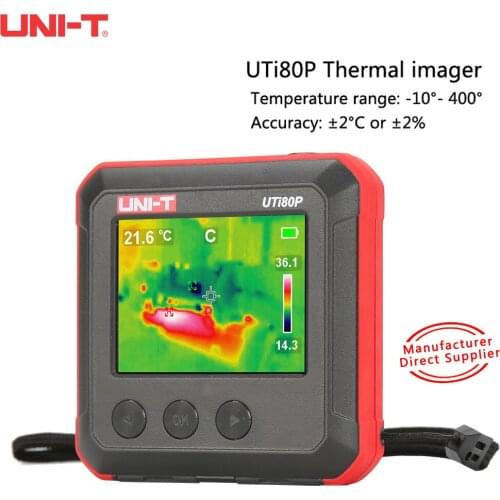 80 x 60 resolution thermal imaging camera, UNI-T UTi80P thermal imaging camera, 2.4 inch TFT LCD screen 320 * 240 pixels