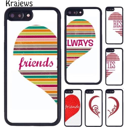 Krajews Best Friends Besties Heart Matching Phone Case For iPhone X XR XS 11 12 Pro MAX 5 6 7 8 Plus Samsung S5 S6 S7 S8 S9 S10