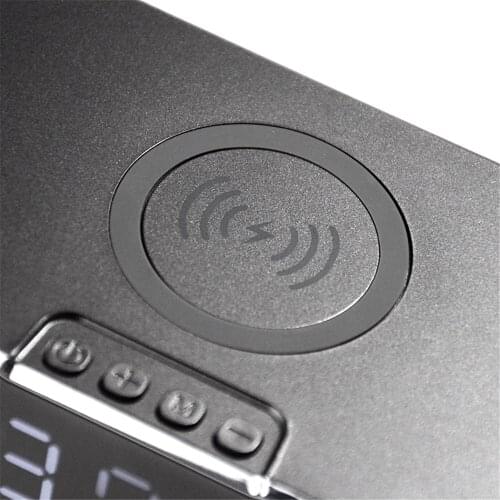 1Set Digital Alarm Clock with Wireless Charger LED Desk Alarm Clock With Thermometer And Time 10W Qi-Certified Wireless Charger