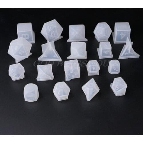 DIY Crystal Epoxy Mold Dice Fillet Shape Multi-spec Digital Game Silicone Mould Drop Shipping