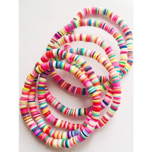 DIY Handmade Bracelet Jewelry Necklace Polymer Clay Beads Rubber Spacer Beads For Boho Jewelry Making Gift Couple Bracelet