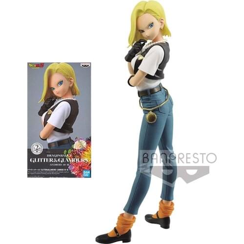 Bandai Dragon Ball Figure Banpresto Glitter Glamours Jeans Android 18 Genuine Anime Figure Action Toy Figure Toys for Children