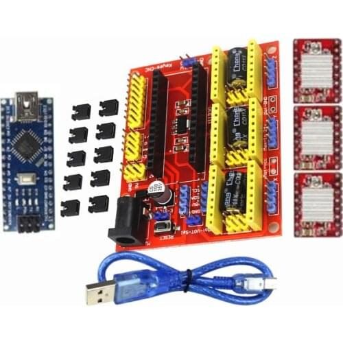 3D V4 CNC Shield V4 Engraving Machine + Nano 3.0 with USB+ A4988 Reprap Stepper Drivers for arduino Diy Kit