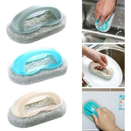 Multifunctional Magic Sponge Handle Tiles Brush Kitchen Bathroom Stove Bathtub Sink Cleaning Dish Pot Cleaning Brush Clean Tools