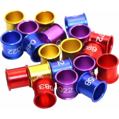 100 Pcs 8mm Diameter Bird Pigeon Digital Aluminum Foot Ring Custom 4 Colors NO.001-100 Aluminum Digital Rings