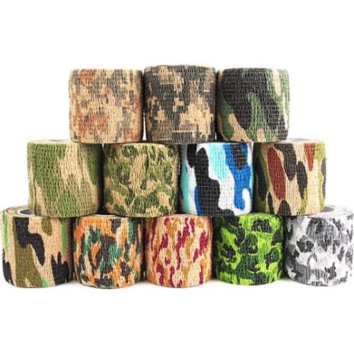 12 Style Creative Self adhesive Extensible Non-woven Outdoor Camouflage Tape Camouflage Jungle Bicycle Stationery Tape