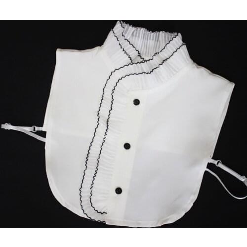 Linbaiway Korean Style Fake Collar for Women Shirt False Collar Tie Vintage White Tops Detachable Collar Necklace Accessories