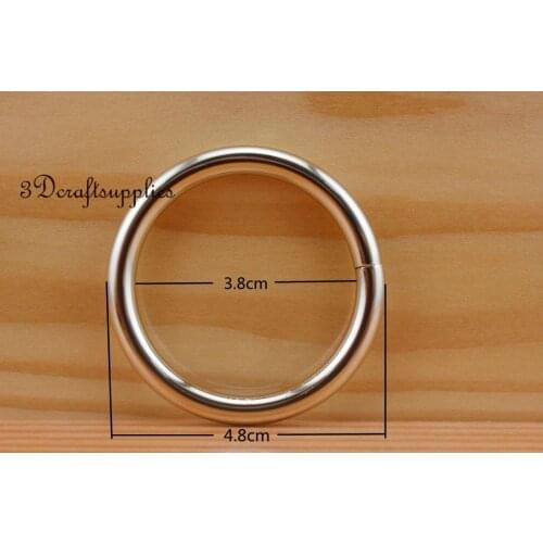 Metal O rings O-ring purse ring connector light gold 38 mm 1 1/2 inch 10pcs U108