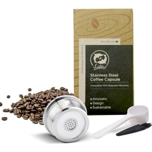 Stainless steel Refillable Coffee Capsule Pod Filter Dripper Tamper Compatible with DELTA Q/ Coffee Machine