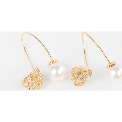 Fashion Female New Style Temperament Cross Imitation Pearl Earrings For Women Jewelry Wedding Party Elegant Bijoux Gift