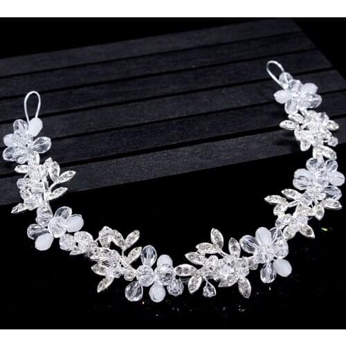 2019 Fashion New Bridal Headband Bridal Wedding Headdress Tiaras Noble Transparent Crystal Hair Ornament