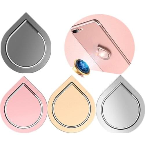 New Top Quality Aluminium Alloy cute Mobile Phone Holder Ring Ring Holder Exquisite Water Drop Pattern Smartphone Support