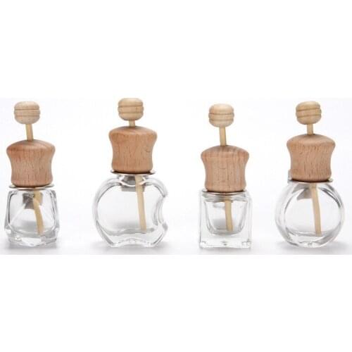 100pcs Glass Bottle Empty Transparent Car Perfume Bottle Car Vents Glass Packaging Bottle