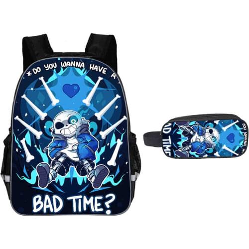Anime Undertale Backpack for Teenage Girls Boys Pencil Holder Sans Children School Case + Book Bag Set Women Men Travel Bags