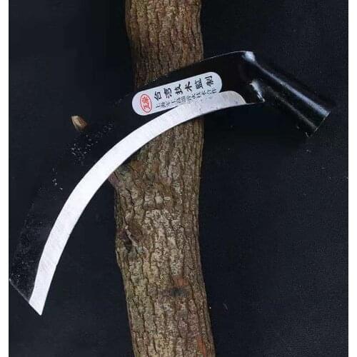 Agricultural tools sickle mowing knife lengthened blade curved sickle mowing steel knife high hardness multifunctional mowing ma