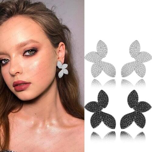 Stud Earrings for women Wedding Top Grade Cubic Zirconia CZ DUBAI Bridal Earrings boucle d'oreille femme 2020 Korean Earrings