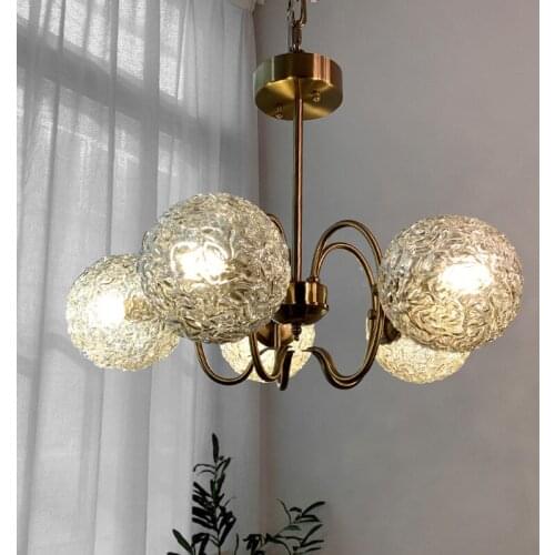 Medieval Wrinkle Ball Chandelier Living Room Bedroom Dining Room 5 Chandelier American Retro Nordic Chandelier Lighting Modern